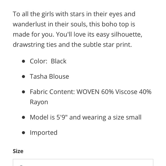 SALTWATER LUXE TASHA TOP in black with stars - Picture 2 of 8